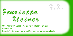 henrietta kleiner business card